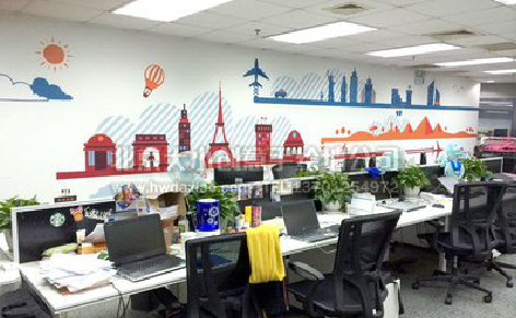 凤县教你设计办公室墙绘的方法。